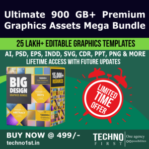 Ultimate 900GB+ Premium Graphics Assets Templates Mega Bundle – 25 Lakh+ Editable Graphics Suite